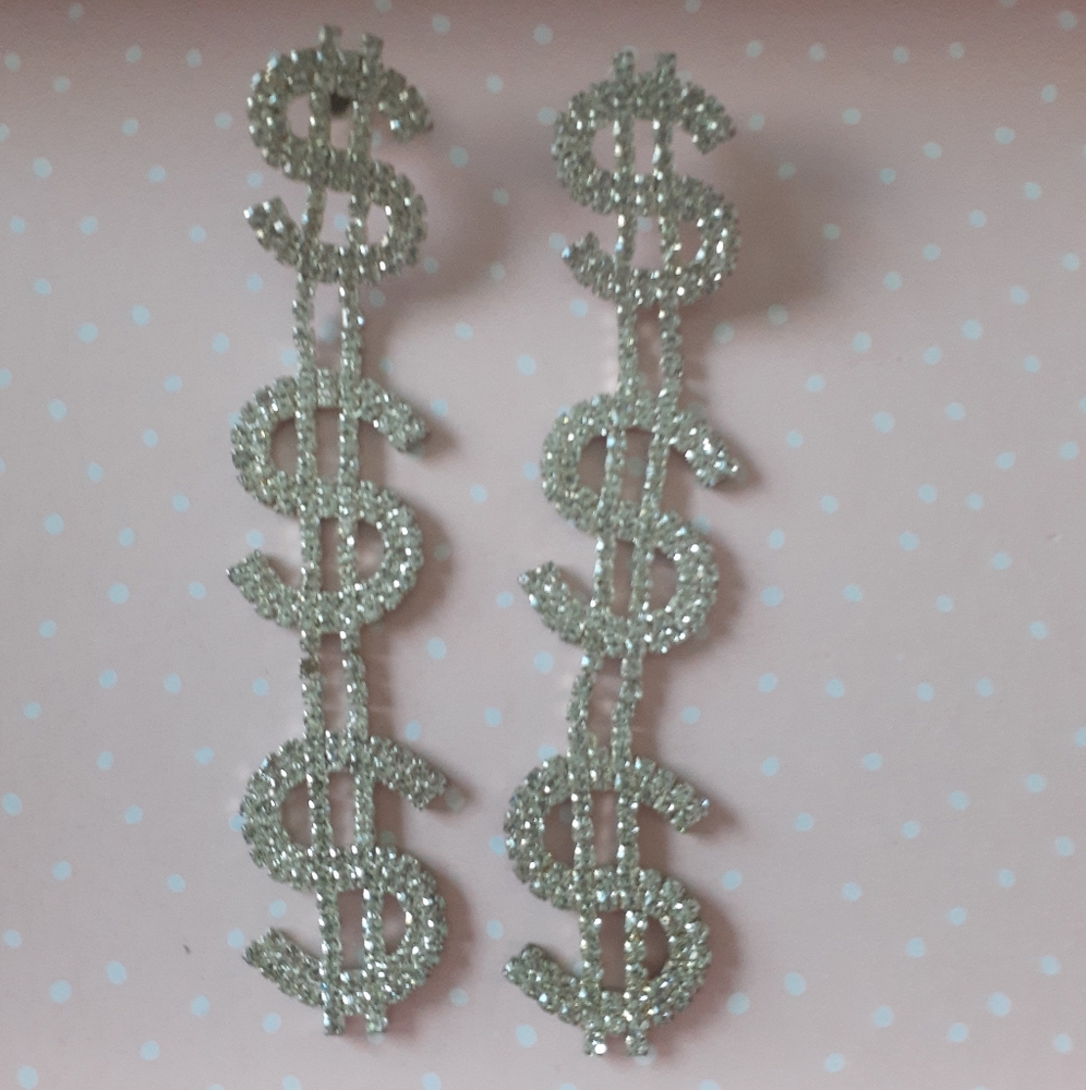 Dollar Sign Studded Earrings
